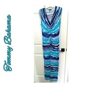 Tommy Bahama Blue and White Maxi Dress